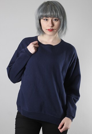 VINTAGE BLUE 90'S BAGGY FIT BASICS SWEATSHIRT LARGE