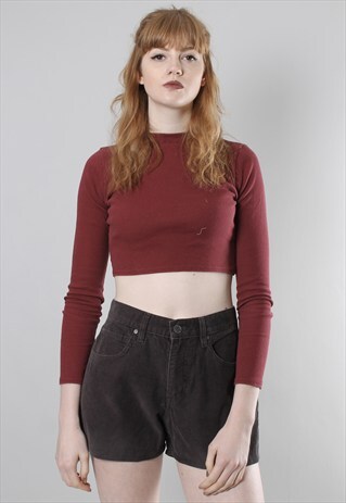 VINTAGE 80S DARK BROWN CORD HIGH WAISTED SHORTS