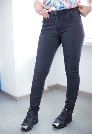 VINTAGE 90'S BLACK WASHED STRETCHY JEANS