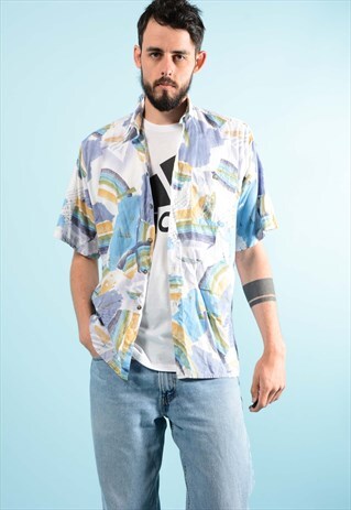 VINTAGE PASTEL ABSTRACT SHIRT.