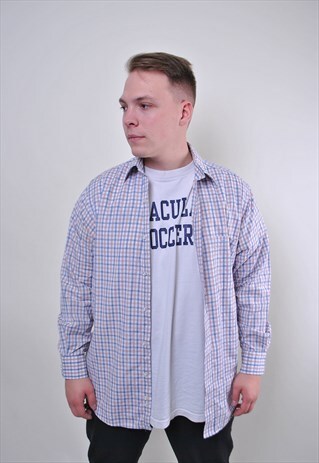 VINTAGE CASUAL PLAID LONG SLEEVE SHIRT FOR WORK