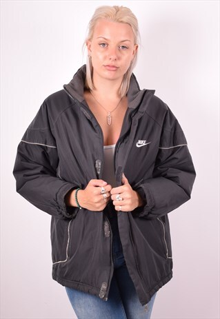 NIKE WOMENS VINTAGE JACKET XL BLACK 90S