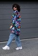 COLORFUL NEOPRENE OVERSIZED COAT WITH WIDE SLEEVES