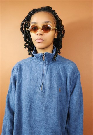 POLO RALPH LAUREN HALF ZIP CREW NECK SWEATER SWEATSHIRT