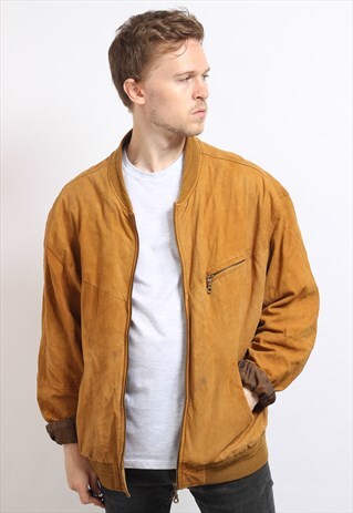 VINTAGE SUEDE OVERSIZED BOMBER JACKET