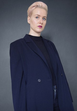 VINTAGE DEBENHAMS NAVY OVERCOAT