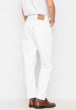 VINTAGE RETRO WHITE LEVI'S 501 FIT DENIM JEANS