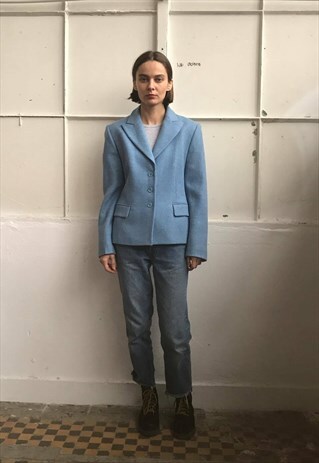 VINTAGE 90' AMAZING BEAUTIFUL PASTEL BLUE JACKET