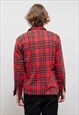 VINTAGE 80S RED MULTI CHECK LUMBERMAN BUTTON UP SHIRT XS/S