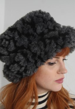 Vintage 90's Fleece Bucket Hat Cap Hat