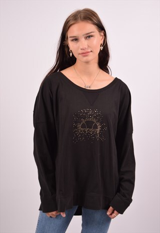 VINTAGE ELLESSE TOP LONG SLEEVE BLACK
