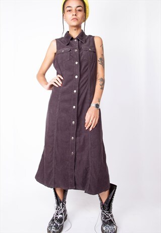VINTAGE 90S Y2K CORDUROY MAXI DRESS ID:2160