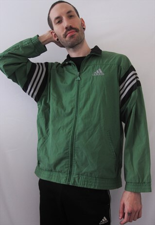 VINTAGE ADIDAS FADED GREEN JACKET STREETWEAR