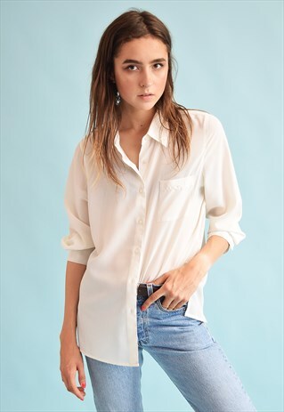 90'S RETRO NEUTRAL LOOSE-FITTED MOMS SHIRT TOP