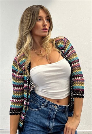 Vintage Y2k Crochet Cardigan
