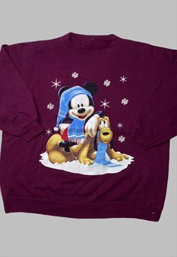 vintage christmas 90s winter jumper disney mickey mouse