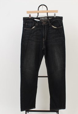 "Men's Vintage Levi's Dark Wash Grey Denim Jeans W34/L32
