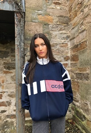 ADIDAS ORIGINALS VINTAGE UNISEX TRACK BOMBER JACKET NAVY