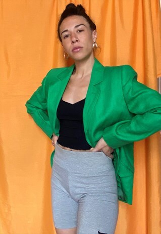 VINTAGE VALENTINO LINEN TAILORED BOYFRIEND BLAZER 1990S S/8