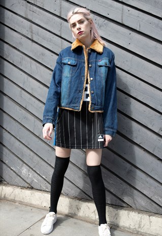 FAUX FUR LINED DENIM JACKET