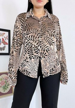 Vintage 90s Velvet Leaf Shirt