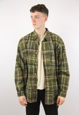 VINTAGE FUNKY KHAKI CHECK SHIRT