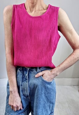 Vintage 90's Pink Crinkle Vest Top