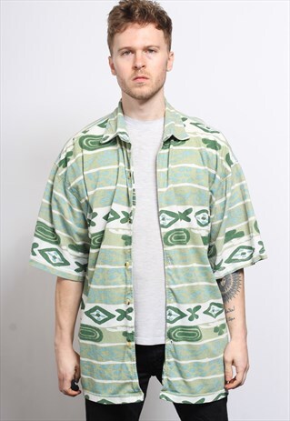 VINTAGE AZTEC PATTERNED SHIRT