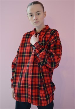 Vintage Oversized Checked Shirt 90s.
