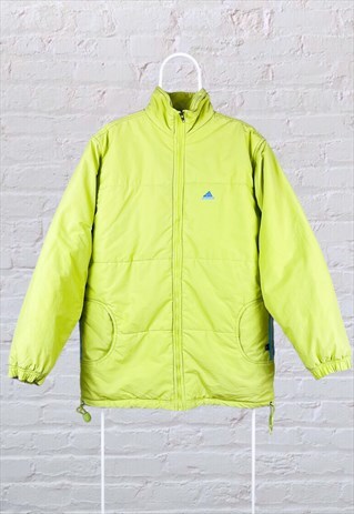 VINTAGE ADIDAS PUFFER JACKET LIME GREEN LARGE