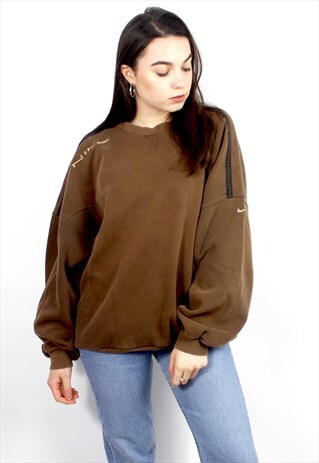 90'S RETRO BROWN OVERSIZED SWEATSHIRT
