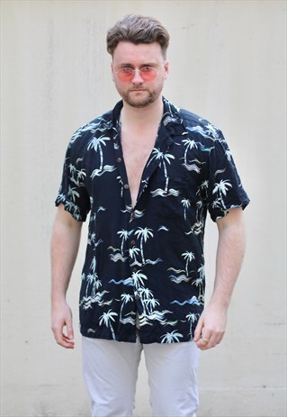 YOUNG USA 90S CUBAN COLLAR ISLAND LIFE GRUNGE SHIRT