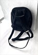 90S BLACK SMALL ZIP ROUND BACKPACK 