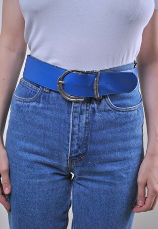VINTAGE BLUE WOMEN EVENING WIDE SUIT BELT