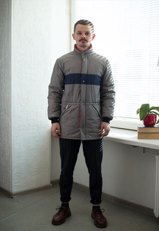 VINTAGE 90'S GREY PUFF PARKA COAT