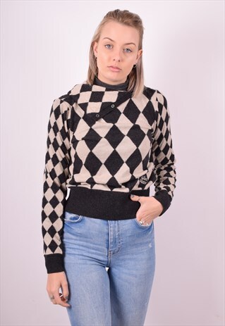 MOSCHINO WOMENS VINTAGE JUMPER SWEATER MEDIUM MULTI 90S