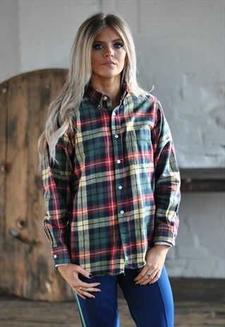 90S L.L BEAN LUMBERJACK CHECKED FLANNEL SHIRT