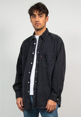 LEVIS DENIM SHIRT BLACK VINTAGE