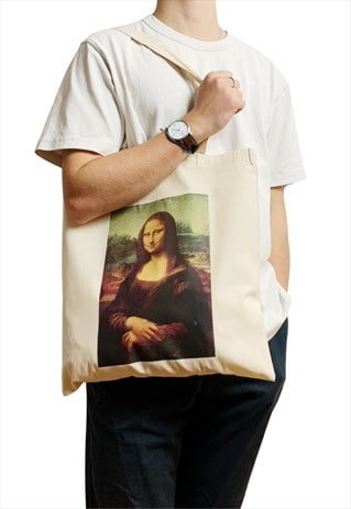 MONA LISA CANVAS TOTE BAG VINTAGE FAMOUS AESTHETIC OLD ART