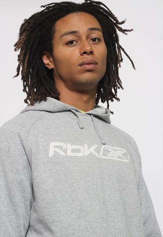 VINTAGE REEBOK LOGO HOODIE GREY