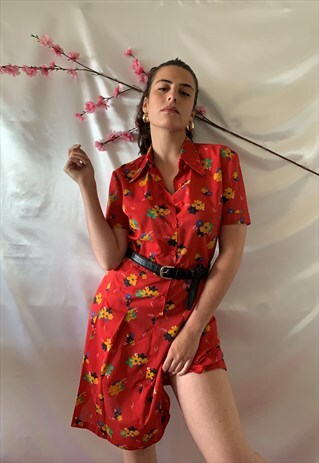 VINTAGE 90S MIDI DRESS IN FLORAL PRINT