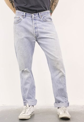 VINTAGE BLUE LEVI'S PAINT 501 JEANS