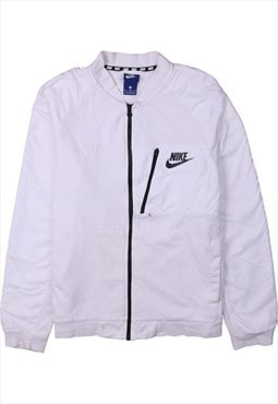 Vintage 90's Nike Bomber Jacket Swoosh Full Zip Up White