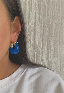 ADONIS. Blue Resin Chunky Hoop Earrings