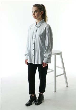 LONG SLEEVE OVERSIZED SHIRT / WHITE CLASSIC BUTTON UP