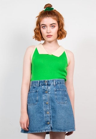 VINTAGE 90'S DENIM BUTTON FRONT SKIRT