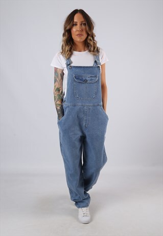 DENIM DUNGAREES VINTAGE WIDE TAPERED UK 16 (BJBL)