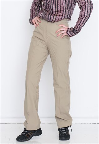 BROWN RETRO HIGH WAIST VINTAGE TROUSERS