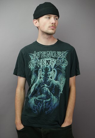 VINTAGE AVENGED SEVENFOLD BAND T SHIRT IN BLACK