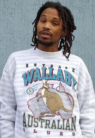 90S SKATER SURFER AUSTRALIA HORIZONTAL STRIPE SWEATSHIRT